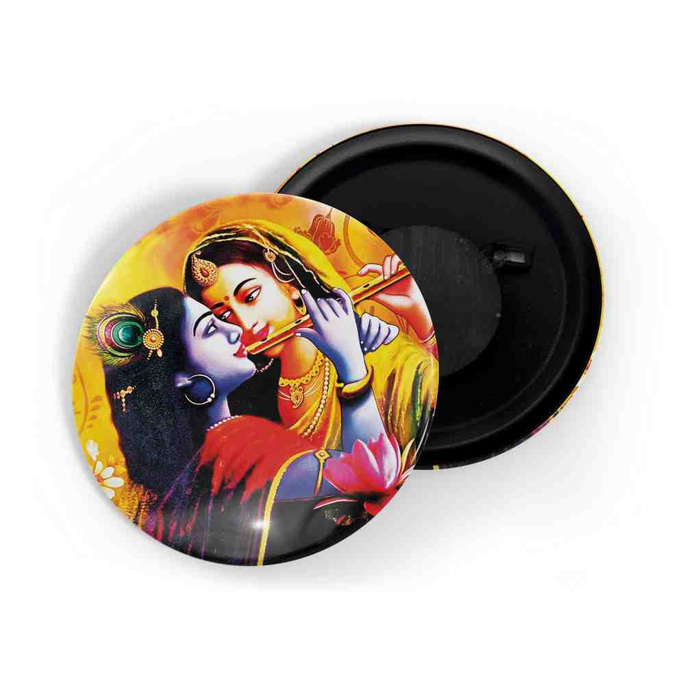 dhcrafts Fridge Magnet Multicolor Radha Krishna D4 Glossy Finish Design Pack of 1 (58mm)